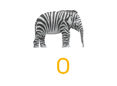 Footer Logo ETON Merchandising GmbH, Schriftzug ETON mit einem Elefanten im Zebra Look